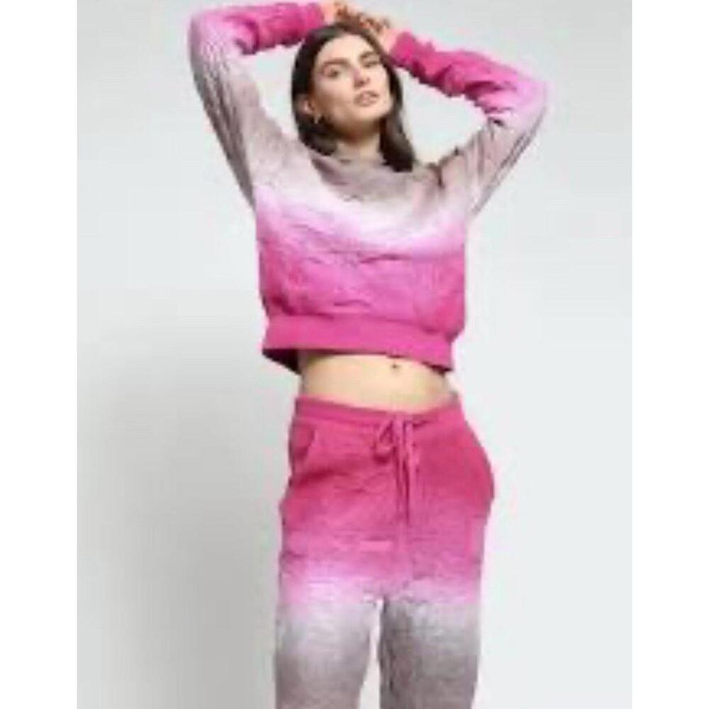 $265 Twenty Montreal Women's Pink Ombré Crossover Netting Jogger Pants Size S‎